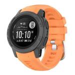 For Garmin Instinct 2S Silicone Stainless Steel Buckle Watch Band(Vitality Orange)