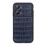 For OPPO K10 Pro 5G Accurate Hole Crocodile Texture Genuine Leather Phone Case(Blue)