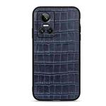 For OPPO Realme GT Neo 3 Accurate Hole Crocodile Texture Genuine Leather Phone Case(Blue)