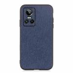 For OPPO Realme GT Neo 3 Accurate Hole Cross Texture Genuine Leather Phone Case(Blue)