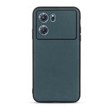 For OPPO K10 5G Accurate Hole Lambskin Texture Genuine Leather Phone Case(Green)