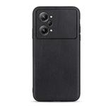 For OPPO K10 Pro 5G Accurate Hole Lambskin Texture Genuine Leather Phone Case(Black)