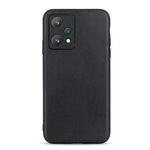 For OPPO Realme 9 Pro Accurate Hole Lambskin Texture Genuine Leather Phone Case(Black)