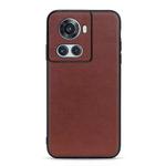 For OnePlus Ace Accurate Hole Lambskin Texture Genuine Leather Phone Case(Brown)