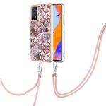 For Xiaomi Redmi Note 11 Pro 5G / 4G Global Electroplating IMD TPU Phone Case with Lanyard(Pink Scales)