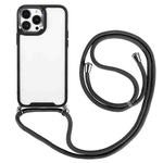 For iPhone 12 Pro Max Electroplating Hawkeye Phone Case with Lanyard(Black)