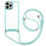 For iPhone 13 Pro Max Electroplating Hawkeye Phone Case with Lanyard (Mint Green)