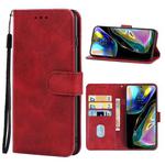 For Motorola Moto G82 Leather Phone Case(Red)