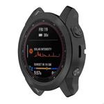 For Garmin Fenix 7S TPU Half-pack Hollowed Electroplating Watch Case(Black)