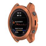 For Garmin Fenix 7S TPU Half-pack Hollowed Electroplating Watch Case(Rose Gold)