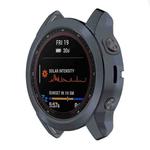 For Garmin Fenix 7S TPU Half-pack Hollowed Electroplating Watch Case(Black Grey)