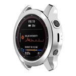 For Garmin Fenix 7S TPU Half-pack Hollowed Electroplating Watch Case(Silver)