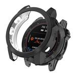 For Garmin Fenix 7X TPU Half-pack Hollowed Electroplating Watch Case(Black)