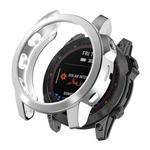 For Garmin Fenix 7 TPU Half-pack Hollowed Electroplating Watch Case(Silver)