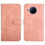 For Nokia X100 Skin Feel Butterfly Peony Embossed Leather Phone Case(Pink)