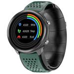 P30 1.3 inch IPS Screen Smart Watch Support Air Pump Blood Pressure Monitoring with Green TPU Band(Black+Black)