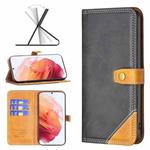 For Samsung Galaxy S21 5G Color Matching Double Sewing Thread Leather Phone Case(Black)