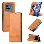 For vivo X80 AZNS Magnetic Calf Texture Leather Phone Case(Light Brown)
