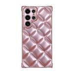 For Samsung Galaxy S22 Ultra 5G Elegant Rhombic Texture TPU Phone Case(Pink)