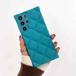 For Samsung Galaxy S22 Ultra 5G Elegant Rhombic Texture TPU Phone Case(Blue-green)