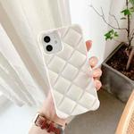 For iPhone 13 Candy Color Elegant Rhombic Texture TPU Phone Case(White)