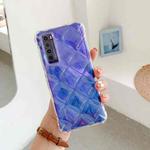 For Huawei nova 7 5G Candy Color Elegant Rhombic Texture TPU Phone Case(Transparent)