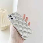 For iPhone 12 / 12 Pro Elegant Rhombic Texture Electroplated TPU Phone Case(Silver)