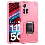 For Xiaomi Redmi Note 11T 5G Ring Holder Non-slip Armor Phone Case(Pink)