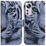 For Xiaomi 12 Lite Coloured Drawing Leather Phone Case(Tiger)