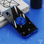 For Sharp Aquos Wish Electroplating Ring Holder Transparent Phone Case(Blue)
