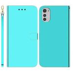 For Motorola Moto E32 Imitated Mirror Surface Leather Phone Case(Mint Green)