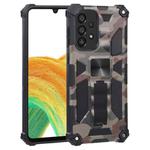 For Samsung Galaxy A33 5G Camouflage Armor Shockproof TPU + PC Magnetic Protective Phone Case with Holder(Army Green)