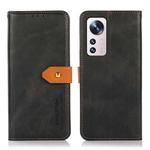 For Xiaomi 12 Lite KHAZNEH Dual-color Cowhide Texture Flip Leather Phone Case(Black)