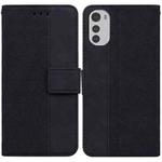 For Motorola Moto E32 Geometric Embossed Leather Phone Case(Black)