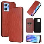 For OPPO Reno7 4G / F21 Pro 4G Carbon Fiber Texture Leather Phone Case(Brown)