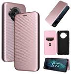 For Sharp Aquos R7 Carbon Fiber Texture Leather Phone Case(Rose Gold)