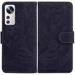 For Xiaomi 12 Lite Tiger Embossing Pattern Leather Phone Case(Black)