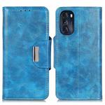 For Motorola Moto G 5G 2022 Crazy Horse Texture Magnetic Flip Leather Phone Case with 6-Card Slots(Blue)