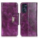 For Motorola Moto G 5G 2022 Crazy Horse Texture Magnetic Flip Leather Phone Case with 6-Card Slots(Purple)