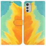 For Motorola Moto E32 Watercolor Pattern Horizontal Flip Leather Phone Case(Autumn Leaf)