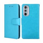 For Motorola Edge+ 2022/Edge 30 Pro Crystal Texture Leather Phone Case(Blue)