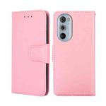 For Motorola Edge+ 2022/Edge 30 Pro Crystal Texture Leather Phone Case(Pink)