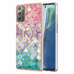 For Samsung Galaxy Note20 Electroplating IMD TPU Phone Case with Ring(Colorful Scales)