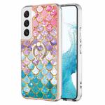 For Samsung Galaxy S22 5G Electroplating IMD TPU Phone Case with Ring(Colorful Scales)