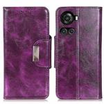 For OnePlus Ace / 10R Crazy Horse Texture Magnetic Flip Leather Phone Case(Purple)