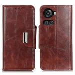 For OnePlus Ace / 10R Crazy Horse Texture Magnetic Flip Leather Phone Case(Brown)