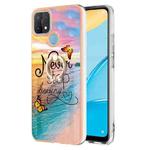 For OPPO A15 / A15s Electroplating IMD TPU Phone Case with Ring(Dream Butterfly)