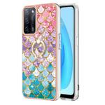 For OPPO A53s 5G / A55 5G Electroplating IMD TPU Phone Case with Ring(Colorful Scales)