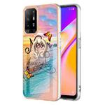 For OPPO A94 5G / A95 5G Electroplating IMD TPU Phone Case with Ring(Dream Butterfly)