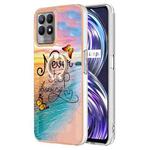 For OPPO Realme 8i Electroplating IMD TPU Phone Case with Ring(Dream Butterfly)